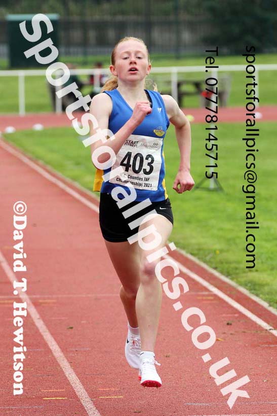 Women and Girls 1500 metres, 2021 North Eastern Track and Field Champs., Middesbrough. Photo: David T. Hewitson/Sports for All Pics